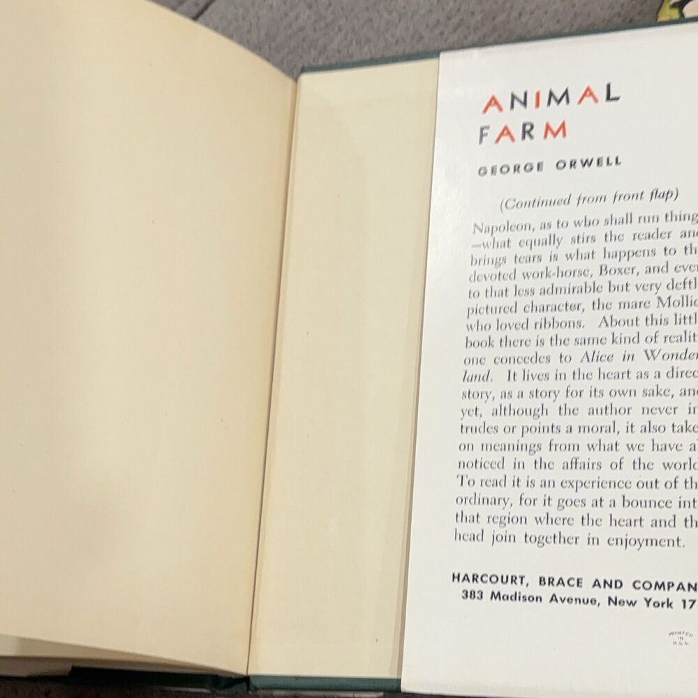 Animal Farm George Orwell 1946 1st Edition book of month HC DJ Harcourt Brace - Picture 16 of 16